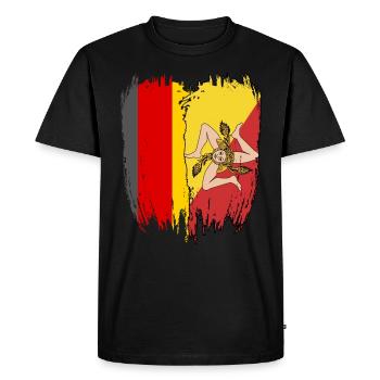 Allemagne Drapeau Sicile - T-shirt Premium bio Homme - noir - Devant - Nico (187cm)