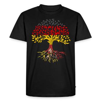 Racines Arbre Allemagne Sicile - T-shirt Premium bio Homme - noir - Devant - Nico (187cm)