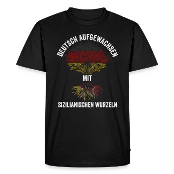 Sicile Allemagne Sicilien Sicilien Sizi - T-shirt Premium bio Homme - noir - Devant - Nico (187cm)