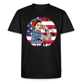 États-Unis Amérique Américain Américain - T-shirt Premium bio Homme - noir - Devant - Nico (187cm)