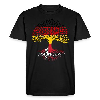 Roots Tree Germany Denmark - Men's Premium Organic T-Shirt - black - Front - Nico (187cm)