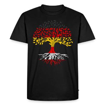 Roots Tree Germany Austria - Men's Premium Organic T-Shirt - black - Front - Nico (187cm)