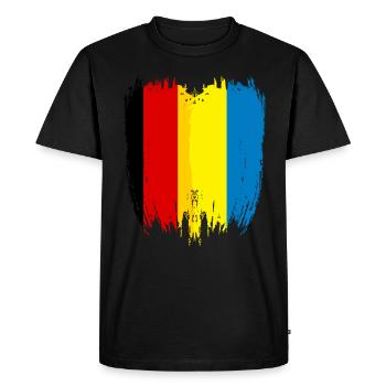 Germany Flag Ukraine - Men's Premium Organic T-Shirt - black - Front - Nico (187cm)