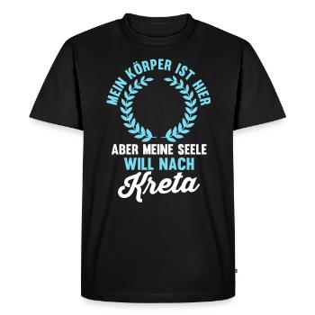 Mon âme veut aller en Crète - T-shirt Premium bio Homme - noir - Devant - Nico (187cm)