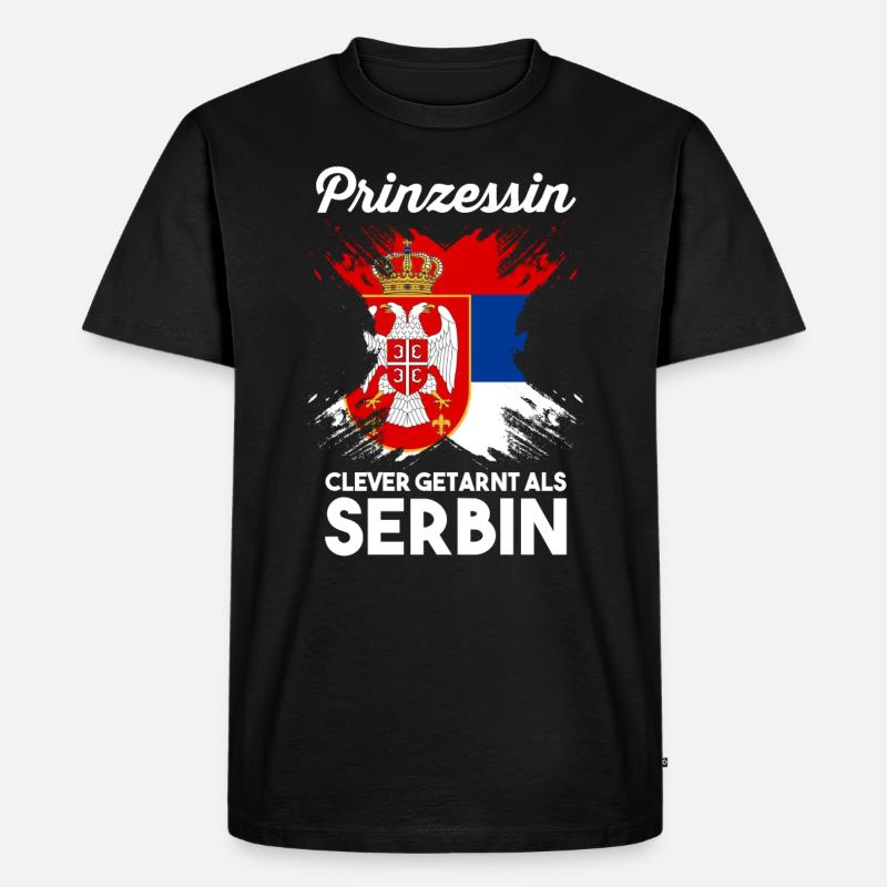 Prinzessin Serbe Serbisches Serbien - Männer Premium Bio T-Shirt - Schwarz