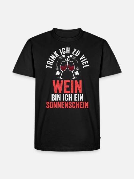 Weintrinker Party Wein - Männer Premium Bio T-Shirt - Schwarz
