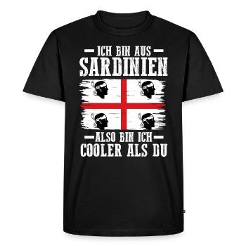 Sarde Sardische Flagge Sardegna Sardinien - Männer Premium Bio T-Shirt - Schwarz - Vorne - Nico (187cm)