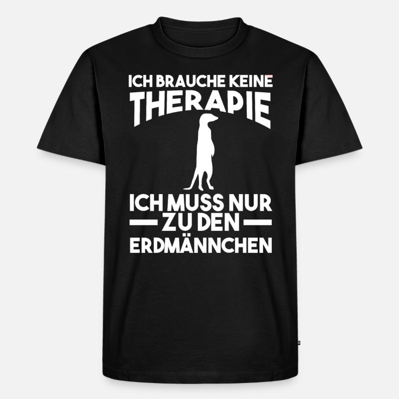Erdmännchenliebhaber Erdmännchen - Männer Premium Bio T-Shirt - Schwarz