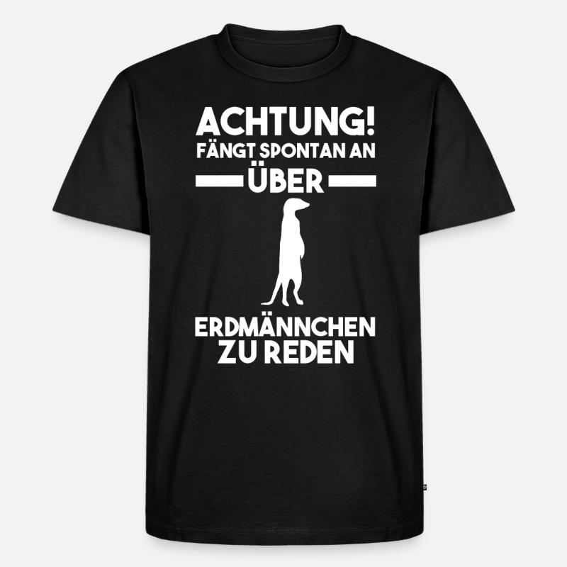 Erdmännchen - Männer Premium Bio T-Shirt - Schwarz