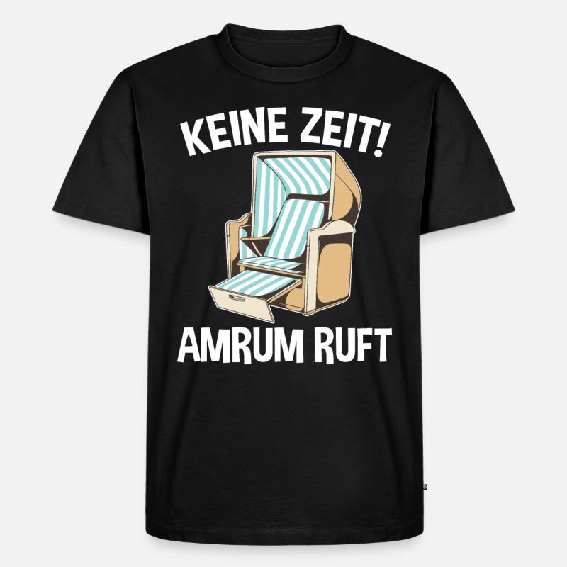 Nordsee Amrum - Männer Premium Bio T-Shirt - Schwarz