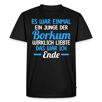 Nordsee Borkum - Männer Premium Bio T-Shirt - Schwarz - Vorne - Nico (187cm)