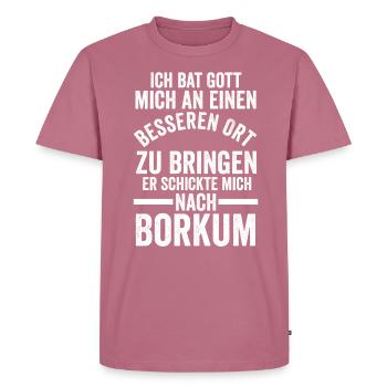 Nordsee Borkum - Männer Premium Bio T-Shirt - Mauve - Vorne - Nico (187cm)