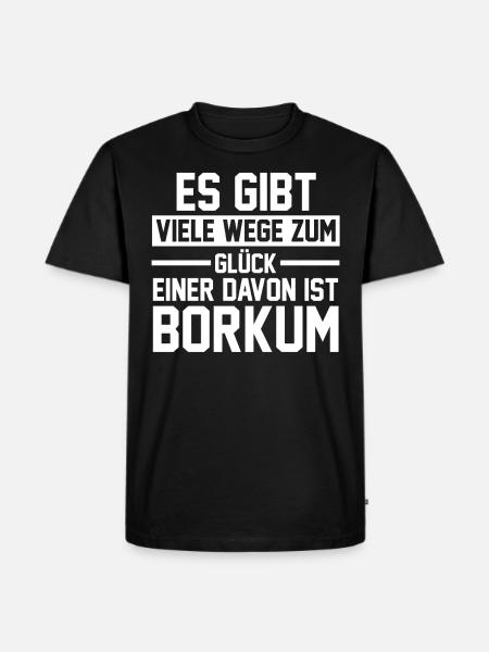 Nordsee Borkum - Männer Premium Bio T-Shirt - Schwarz
