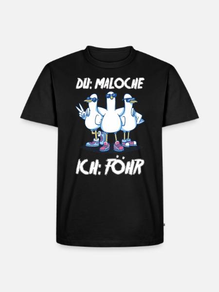 Nordsee Tauben Föhr - Männer Premium Bio T-Shirt - Schwarz