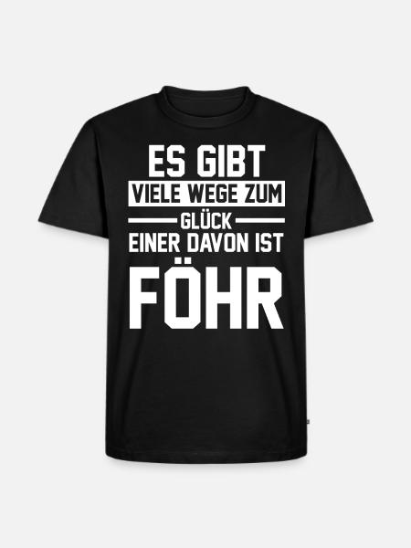 Nordsee Föhr - Männer Premium Bio T-Shirt - Schwarz