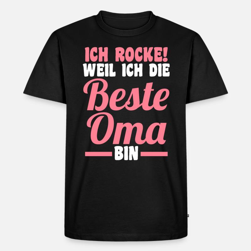 Großmutter Großmama Omi Oma - Männer Premium Bio T-Shirt - Schwarz