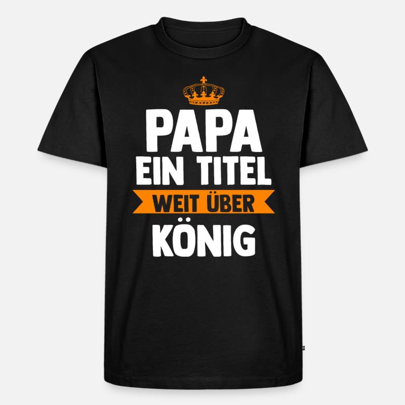 Vater Papi Papa - Männer Premium Bio T-Shirt - Schwarz