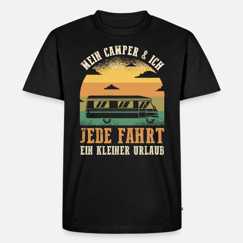 Wohnmobil Wohnwagen Caravan Camping Camper - Männer Premium Bio T-Shirt - Schwarz