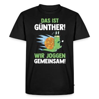 This is Gerda we jog together snail - Men's Premium Organic T-Shirt - black - Front - Nico (187cm)