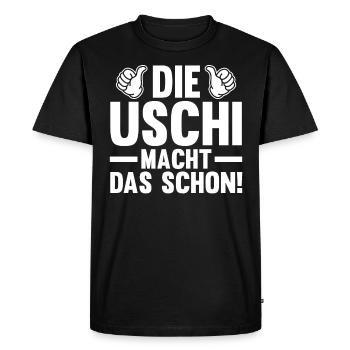 Die Uschi Macht Das Schon - Männer Premium Bio T-Shirt - Schwarz - Vorne - Nico (187cm)