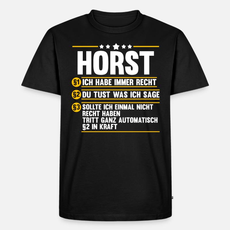 Horst - Männer Premium Bio T-Shirt - Schwarz