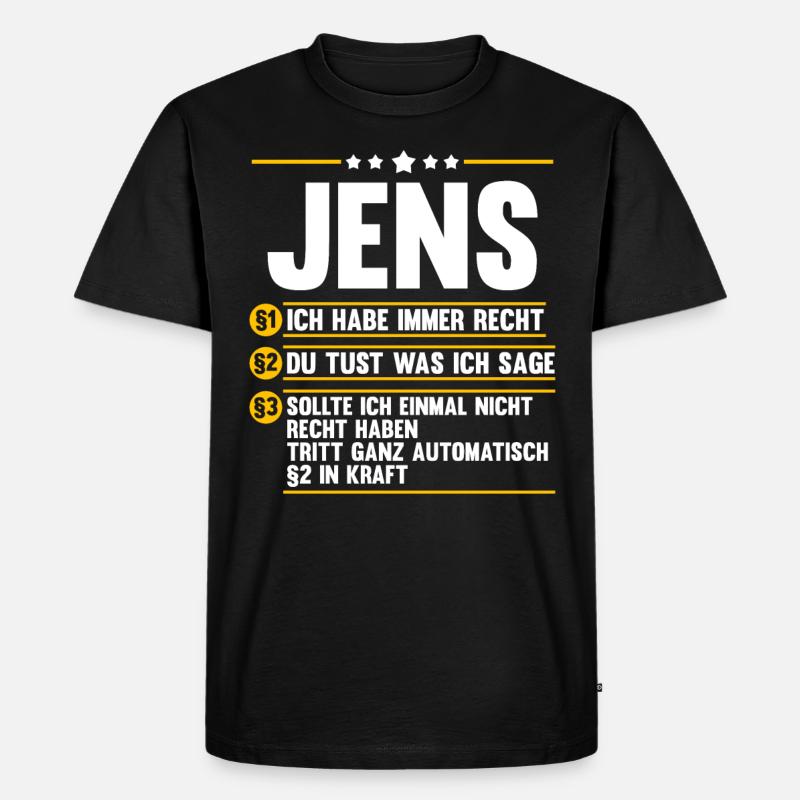Jens - Männer Premium Bio T-Shirt - Schwarz