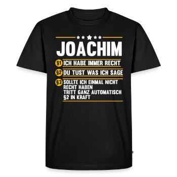 Joachim - Männer Premium Bio T-Shirt - Schwarz - Vorne - Nico (187cm)