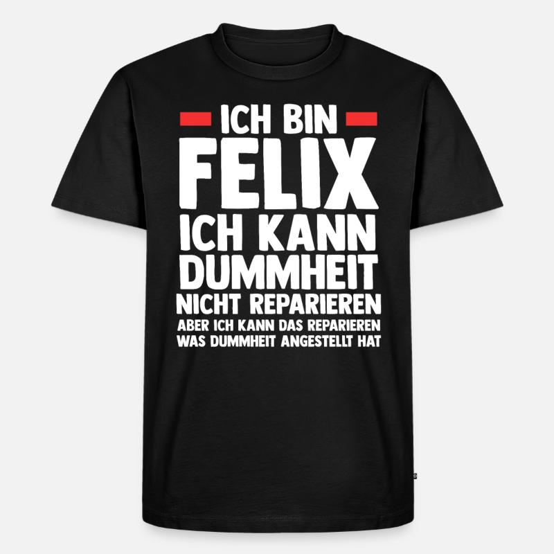 Felix - Männer Premium Bio T-Shirt - Schwarz