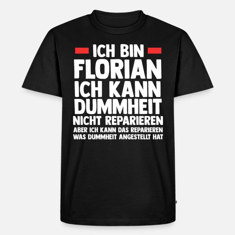Florian - Männer Premium Bio T-Shirt - Schwarz