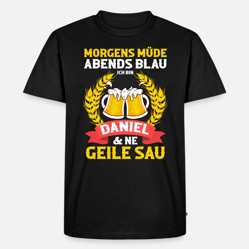 Daniel - Männer Premium Bio T-Shirt - Schwarz