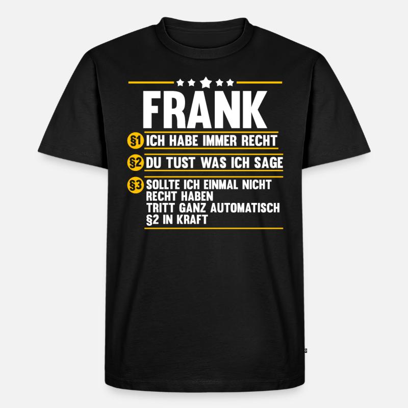 Frank - Männer Premium Bio T-Shirt - Schwarz