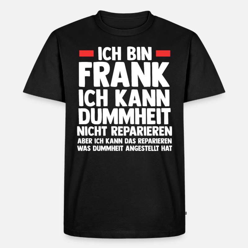 Frank - Männer Premium Bio T-Shirt - Schwarz