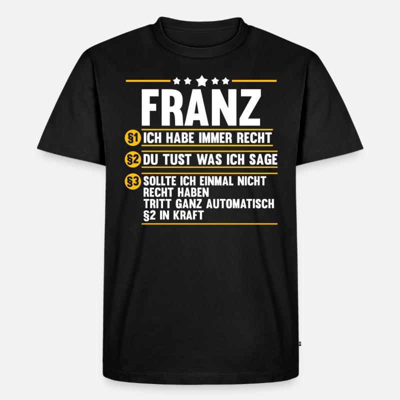 Franz - Männer Premium Bio T-Shirt - Schwarz