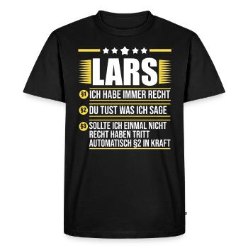 Lars - Men's Premium Organic T-Shirt - black - Front - Nico (187cm)