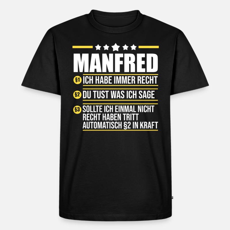 Manfred - Männer Premium Bio T-Shirt - Schwarz