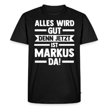 Markus - T-shirt Premium bio Homme - noir - Devant - Nico (187cm)