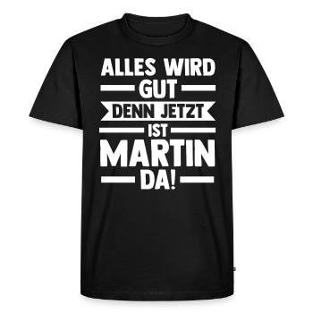 Martin - T-shirt Premium bio Homme - noir - Devant - Nico (187cm)