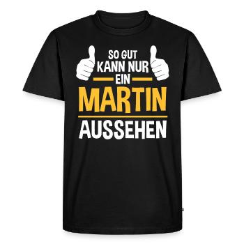 Martin - T-shirt Premium bio Homme - noir - Devant - Nico (187cm)
