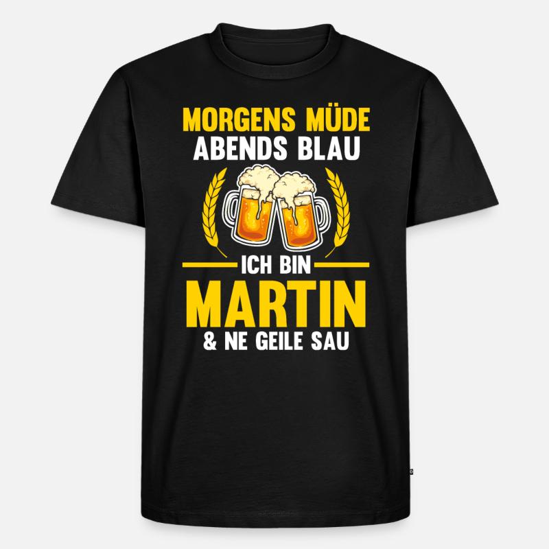 Martin - Männer Premium Bio T-Shirt - Schwarz