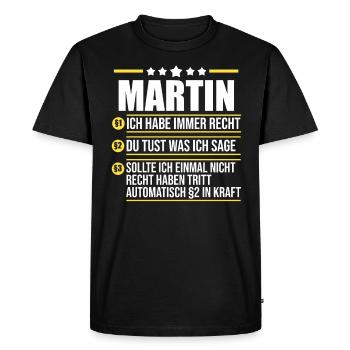 Martin - T-shirt Premium bio Homme - noir - Devant - Nico (187cm)