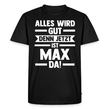 Max - Men's Premium Organic T-Shirt - black - Front - Nico (187cm)