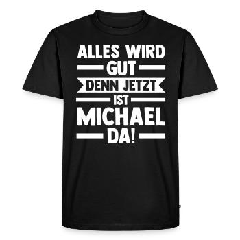 Michael - Men's Premium Organic T-Shirt - black - Front - Nico (187cm)