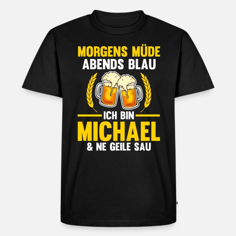 Michael - Männer Premium Bio T-Shirt - Schwarz
