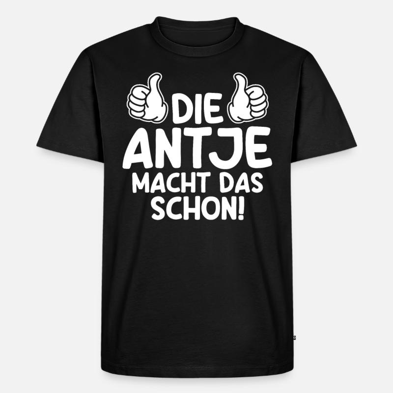 Antje - Männer Premium Bio T-Shirt - Schwarz