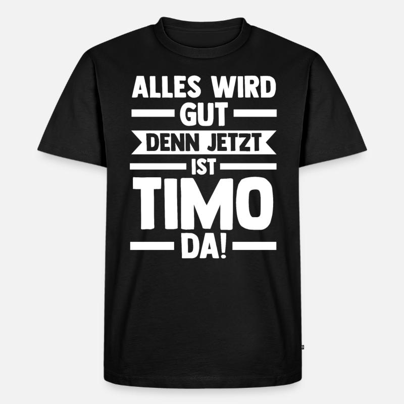 Timo - Männer Premium Bio T-Shirt - Schwarz