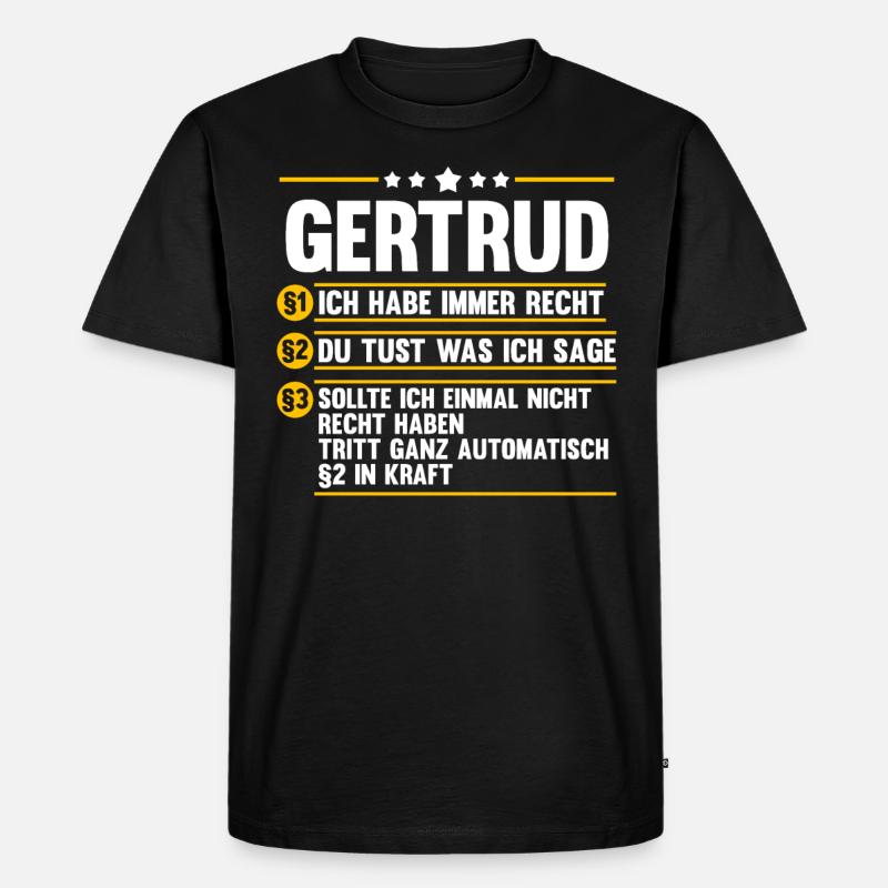 Gertrud - Männer Premium Bio T-Shirt - Schwarz