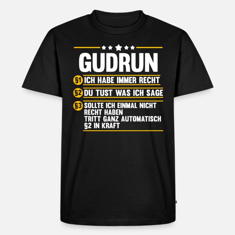 Gudrun - Männer Premium Bio T-Shirt - Schwarz
