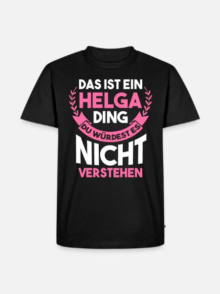 Helga - Männer Premium Bio T-Shirt - Schwarz