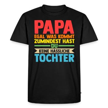 Papa Tochter - Männer Premium Bio T-Shirt - Schwarz - Vorne - Nico (187cm)