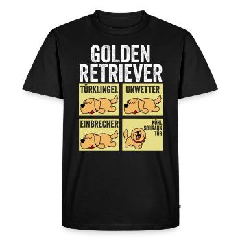 Chien Golden Retriever - T-shirt Premium bio Homme - noir - Devant - Nico (187cm)